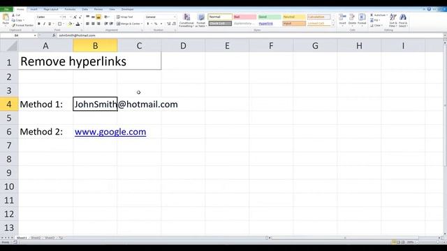 How to remove an email hyperlink in Excel смотреть онлайн