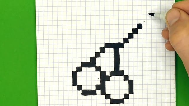 Как нарисовать вишенку / Вишенка по клеточкам / Простые рисунки / How to draw a cherry - pixel art смотреть онлайн