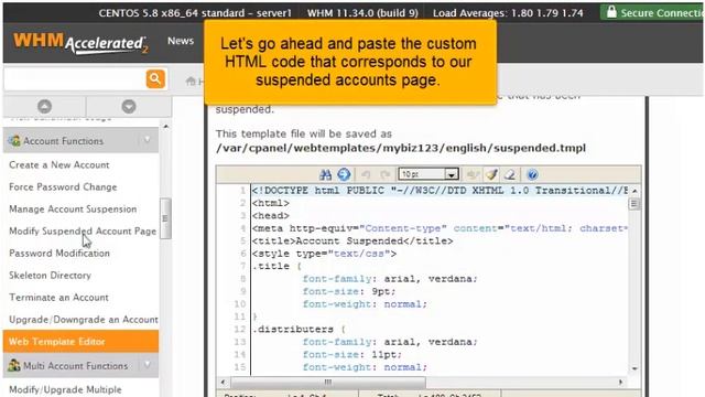How to modify the suspended accounts page in WHM 11.34 смотреть онлайн