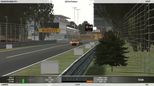 rFactor2: VCRC-GT - Monza Xsplit test (nVidia GPU) смотреть онлайн