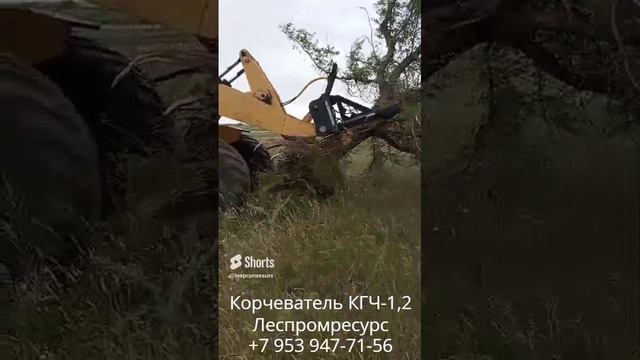 Корчеватель КГЧ-1-2 Леспромресурс на фронтальном погрузчике сельскоехозяйство смотреть онлайн
