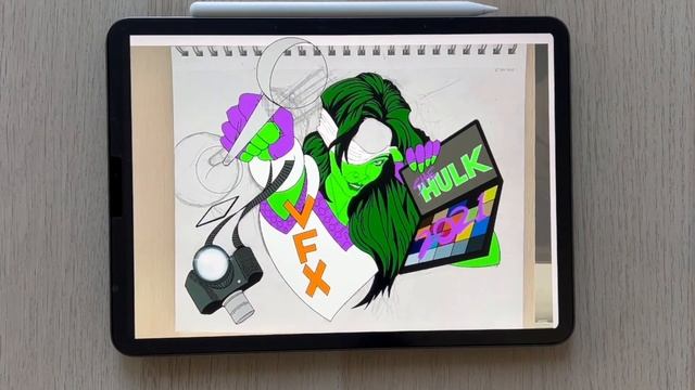 DESIGNING a She Hulk Sticker for the VFX Dept - PRO Sketch Series смотреть онлайн