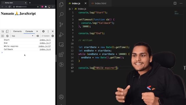 TRUST ISSUES with setTimeout() | Namaste JavaScript Ep.17 смотреть онлайн