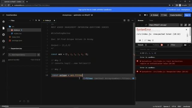 Javascript coding interview questions ? #reactinterviewquestions #javascriptinterviewquestions смотреть онлайн