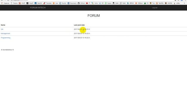 Forum Java Spring Hibernate JSP Bootstrap смотреть онлайн