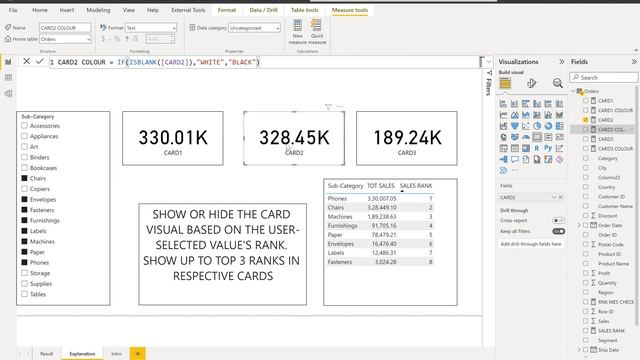 SHOW OR HIDE THE CARD VISUAL BASED ON THE USER-SELECTED VALUE'S RANK. POWER BI REAL TIME SCENARIO 1 смотреть онлайн