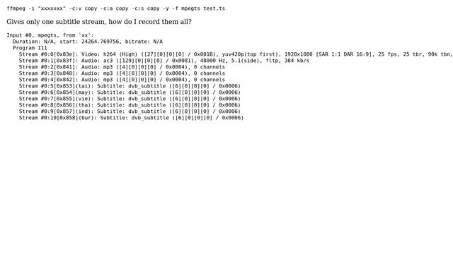 How to get all subtitle streams recorded in ffmpeg? смотреть онлайн