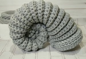 Вязание крючком: АММОНИТ - вязаная ракушка интерьерный декор, шкатулка, кашпо из трикотажной пряжи