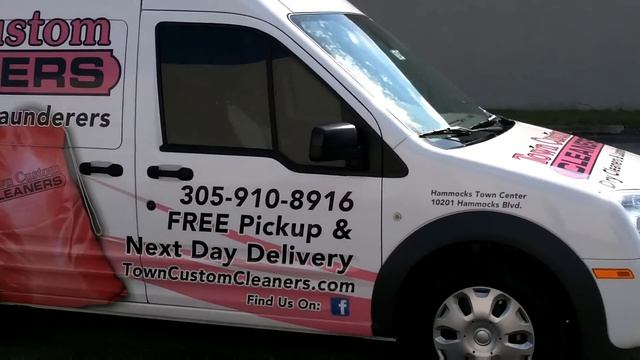 Ford Transit Connect 3m car wrap Miami Florida for Town Custom Dry Cleaners смотреть онлайн