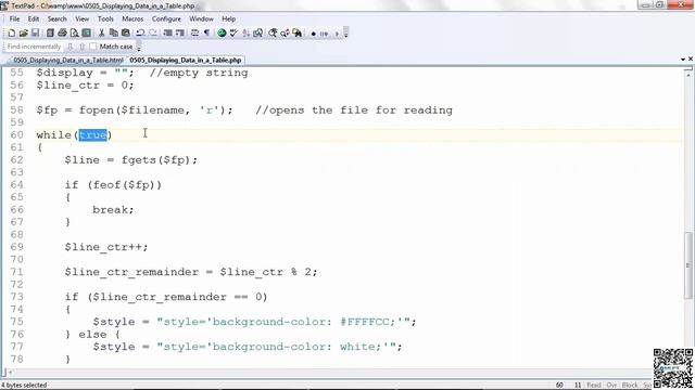Website Design with PHP & MYSQL - 043 - Advanced PHP Constructs - Data From File to HTML Table смотреть онлайн