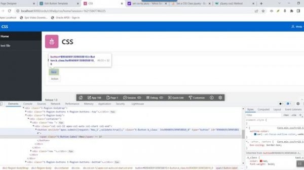 CSS in Oracle APEX : change css by Javascript  ( With English Subtitles )