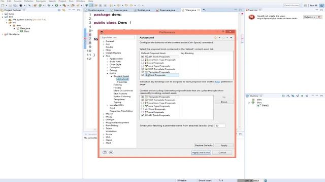 JAVA TAMAMLAMA (CTRL + SPACE) HATASI %100 ÇÖZÜMÜ смотреть онлайн