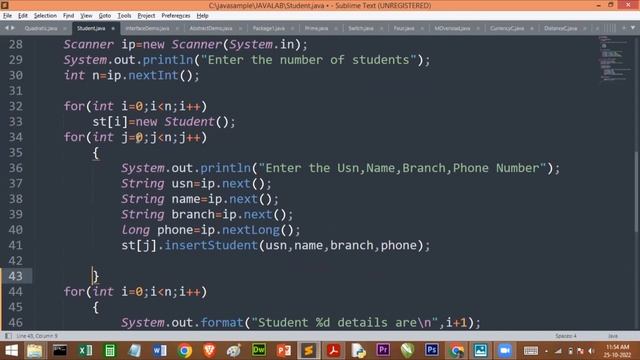 Student details program in java | Program#2 | VTU 3rd Sem Object Oriented with Java Lab | 21CSL35 смотреть онлайн