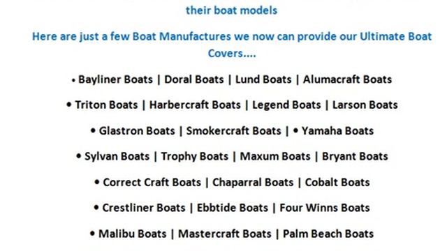 Ultimate-Boat-Covers - Video 2 - Boat Cover Makes and Models смотреть онлайн