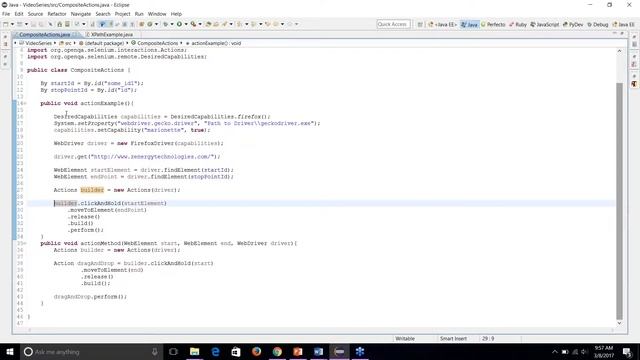 Selenium Composite Actions Video Tutorial