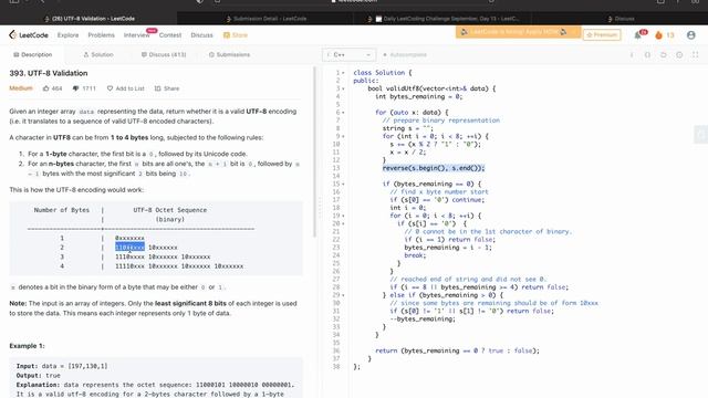 ✅ UTF-8 Validation | Leetcode Daily Challenge 13/30 | Leetcode solutions | C++ |Coding for beginner смотреть онлайн