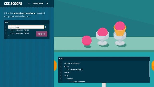 CSS Scoops: A game for learning CSS selectors | Trailer смотреть онлайн