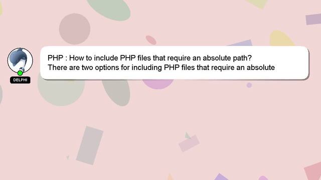 PHP : How to include PHP files that require an absolute path? смотреть онлайн