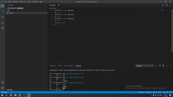 2 Тип данных nil, локальные и глобальные переменные