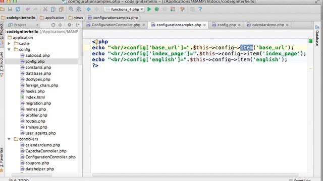 CodeIgniter Config Class смотреть онлайн