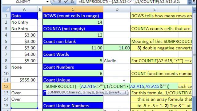 Excel Magic Trick 362: 12 Amazing Counting Formulas смотреть онлайн