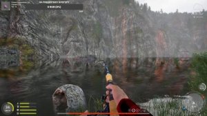 Трофейный Голавль на реке Белая. Поклёвка при падении вертушки. Русская Рыбалка 4. РР4.Троф на Бело