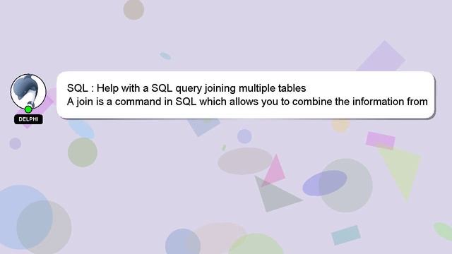 SQL : Help with a SQL query joining multiple tables смотреть онлайн