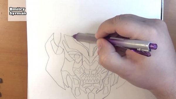 How to draw Megatron, Transformers, Как нарисовать Мегатрона