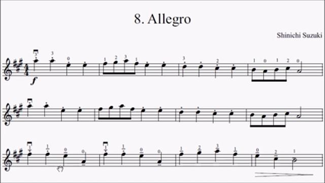 Suzuki Violin Book 1 No.8 Allegro Sheet Music смотреть онлайн
