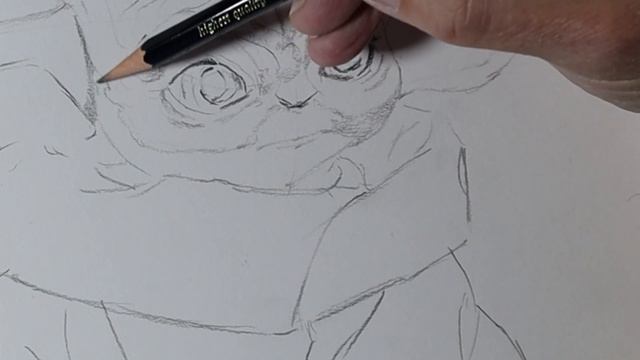 How To DRAW a realistic BABY YODA with pencil. ✍ смотреть онлайн