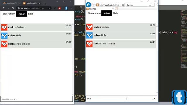 Bienvenidos - Chat en Mysql, PHP y Ajax смотреть онлайн