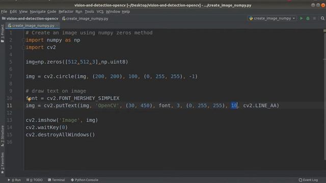 Create an image using numpy zeros method | OpenCV смотреть онлайн