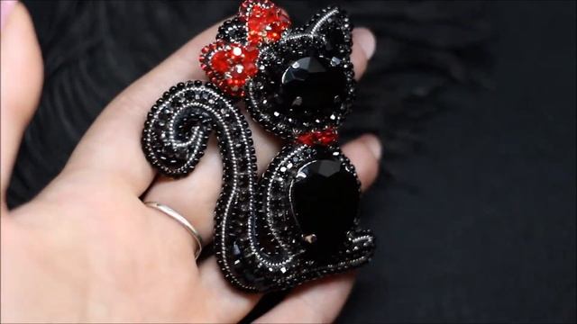 Брошка Черная кошка - Brooch black cat - Anaya Handmade смотреть онлайн
