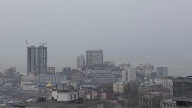 Владивосток. Вид на город с видовой площадки. 21.01.2019 смотреть онлайн