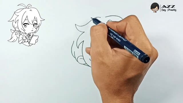 How to draw Diluc from Genshin Impact смотреть онлайн