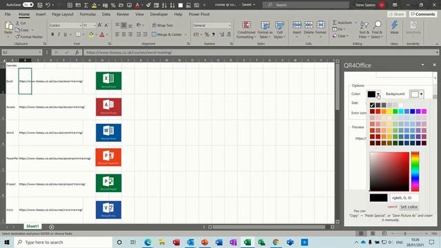 QR Codes In Microsoft Excel. QR Codes