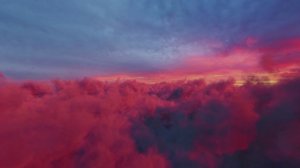 Полёт В Облаках На Закате. Бесплатный Видео Футаж. Бесконечный Бесшовный цикл