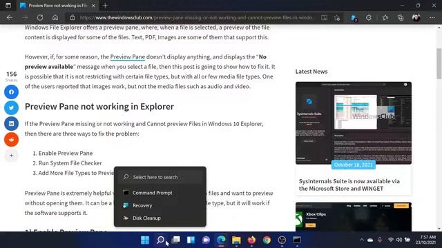 Preview Pane not working in File Explorer in Windows 11 смотреть онлайн