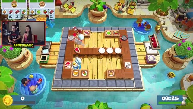 Прохождение Overcooked 2 - Дополнение DLC Surf'n'Turf с Настей - 2 Глава (3 Звезды) с Настей смотреть онлайн