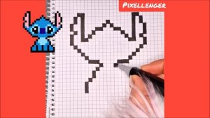 Как рисовать по клеточкам Стича из мультика Лило и Стич Простые Рисунки How to draw Stitch Pixel Ar