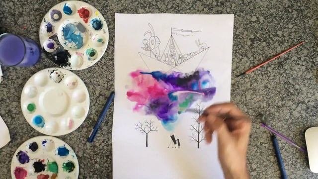 Cosmic Watercolour Time-lapse Drawing | Charl Steyn