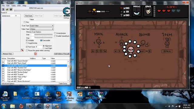 Binding of Isaac wrath of the lamb 1.333 hacking tutorial w- cheat engine 6.2 смотреть онлайн