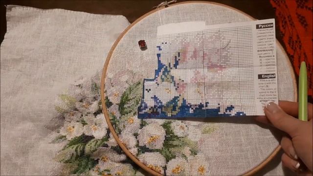 75.4 Вышивка. WOW! Загадала и закончила "Акварельные жасмины" от RIOLIS Nr.1476 смотреть онлайн