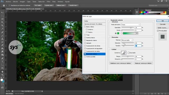 [CURSO PHOTOSHOP] 9. CREAR EFECTO SABLE LASER Y GUARDAR JPG CON MAXIMA CALIDAD