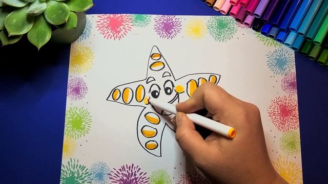 How to draw a Starfish! Drawing lesson for kids. Как нарисовать морскую звезду. смотреть онлайн