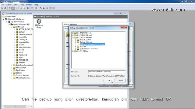 Restore SQL Server 2000 dengan Enterprise Manager смотреть онлайн