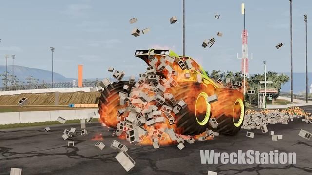 Monster Truck Crashes #20 - Beamng drive смотреть онлайн