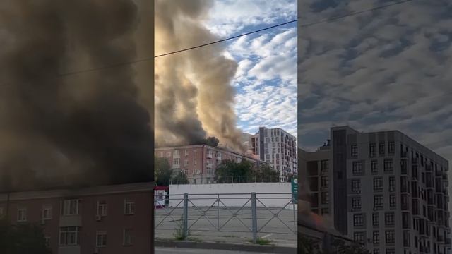 [ Альбом ]
Крупный пожар в Казани. Горит практически вся крыша жилого дома на улице Чехова. По пред смотреть онлайн