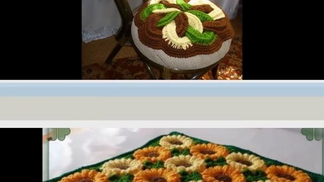 Яркие коврики сидушки на стул Вязаные накидки на табурет смотреть онлайн