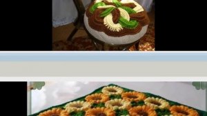 Яркие коврики сидушки на стул   Вязаные накидки на табурет
